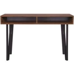 AUTRES Bureau LOFTY - MDF - Décor Noyer - Pieds En Métal Noir - 2 Niches De Rangement - L 120 X P 55 X H 76 Cm -France Bureau Soldes 2022 52175499 3