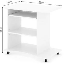 Table D’ordinateur „Harm“ Blanc Vicco -France Bureau Soldes 2022 52444683 3