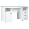 Bureau 1 Porte + 3 Tiroirs Coloris Blanc - Longueur 148 X Largeur 60 X Hauteur 75 Cm -PEGANE- -France Bureau Soldes 2022 52476240 1