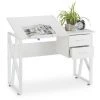 Relaxdays Bureau Avec Pupitre Inclinable, Réglable, Table De Laptop Ou De Dessin, 75 X 110 X 55 Cm,blanch -France Bureau Soldes 2022 52548272 1