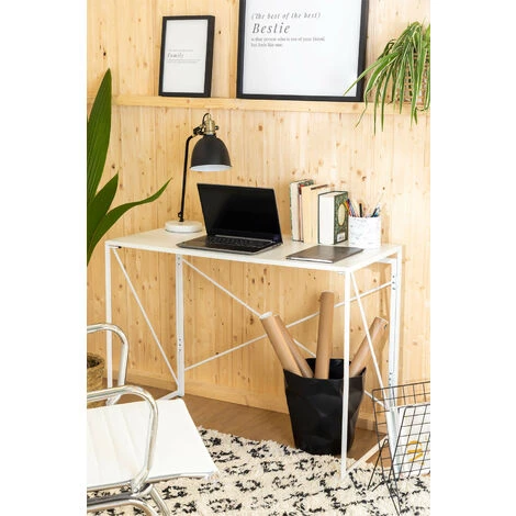 Bureau Pliant En MDF Et Métal Andra Colors SKLUM MDF - Métal - Blanc 4 Bureau Pliant En MDF Et Métal Andra Colors SKLUM MDF - Métal - Blanc – Image 2