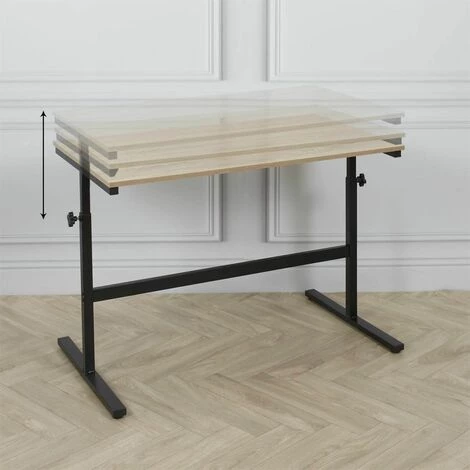 ALTOBUY THOMAS - Bureau à Hauteur Réglable Effet Bois - Marron Clair 7 ALTOBUY THOMAS - Bureau à Hauteur Réglable Effet Bois - Marron Clair – Image 5