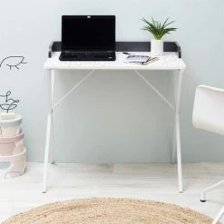 ALTOBUY PINTO - Bureau Blanc Motifs Eclats Rebord Noir - Blanc -France Bureau Soldes 2022 52723159 3