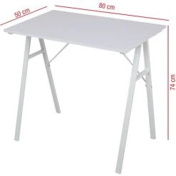 MOBILI REBECCA Rebecca Mobili Table D'ordinateur Pour PC En Bois Acier Blanc Bureau De Jeu De Style Moderne -France Bureau Soldes 2022 52780904 4