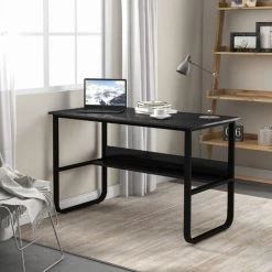 MERAX Bureau Informatique Avec Etagères, Table D'ordinateur Noir, Style Contemporain, 120 X 60 X 73 Cm 9 MERAX Bureau Informatique Avec Etagères, Table D'ordinateur Noir, Style Contemporain, 120 X 60 X 73 Cm -France Bureau Soldes 2022 52968142 3