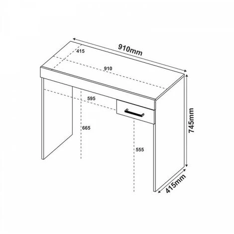 DANSMAMAISON Bureau 1 Tiroir Bois Blanc - LOCO - L 91 X L 41,5 X H 74,5 Cm - Blanc 5 DANSMAMAISON Bureau 1 Tiroir Bois Blanc - LOCO - L 91 X L 41,5 X H 74,5 Cm - Blanc – Image 3
