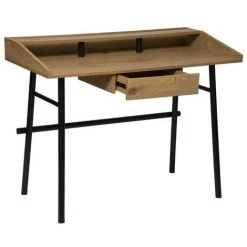 Bureau 1 Tiroir Josan Bois Et Métal Atmosphera - Naturel - Effet Chêne Et Noir -France Bureau Soldes 2022 53305732 3