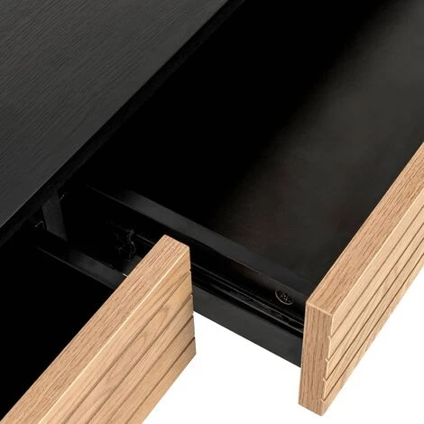 MOBILIER DECO LARRY - Bureau 2 Tiroirs En Bois Et Métal Noir - Bois 6 MOBILIER DECO LARRY - Bureau 2 Tiroirs En Bois Et Métal Noir - Bois – Image 4