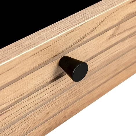 MOBILIER DECO LARRY - Bureau 2 Tiroirs En Bois Et Métal Noir - Bois 7 MOBILIER DECO LARRY - Bureau 2 Tiroirs En Bois Et Métal Noir - Bois – Image 5