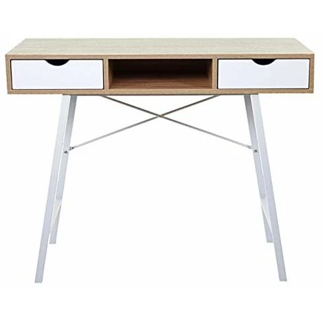 NOVA Console De Bureau Table Basse Avec 2 Tiroirs En Bois Avec Pieds En Métal 6 NOVA Console De Bureau Table Basse Avec 2 Tiroirs En Bois Avec Pieds En Métal – Image 4