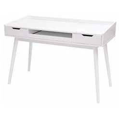 NOVA Table De Bureau D'ordinateur En MDF Avec Console De Clavier Et 2 Tiroirs Couleur : BLANCHE -France Bureau Soldes 2022 53577748 3