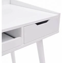 NOVA Table De Bureau D'ordinateur En MDF Avec Console De Clavier Et 2 Tiroirs Couleur : BLANCHE -France Bureau Soldes 2022 53577748 5