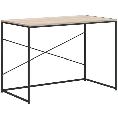 Bureau D'ordinateur 110x60x70 Cm Aggloméré Noir Et Chêne VidaXL 4 Bureau D'ordinateur 110x60x70 Cm Aggloméré Noir Et Chêne VidaXL – Image 2