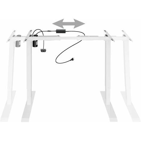 HELLOSHOP26 Bureau Assis Debout Meuble Acier (piètement) 1 Fonction Blanc - Blanc 5 HELLOSHOP26 Bureau Assis Debout Meuble Acier (piètement) 1 Fonction Blanc - Blanc – Image 3