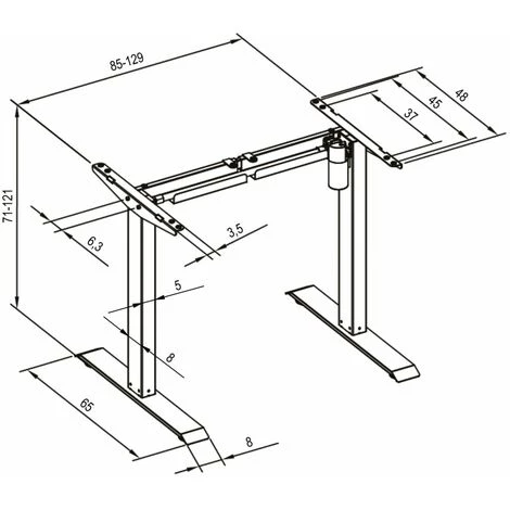 HELLOSHOP26 Bureau Assis Debout Meuble Acier (piètement) 1 Fonction Blanc - Blanc 6 HELLOSHOP26 Bureau Assis Debout Meuble Acier (piètement) 1 Fonction Blanc - Blanc – Image 4