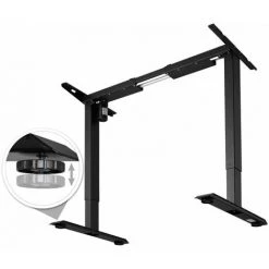 HELLOSHOP26 Bureau Assis Debout Meuble Acier (piètement) 1 Fonction Noir - Noir