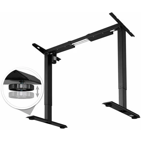 HELLOSHOP26 Bureau Assis Debout Meuble Acier (piètement) 1 Fonction Noir - Noir 3 HELLOSHOP26 Bureau Assis Debout Meuble Acier (piètement) 1 Fonction Noir - Noir