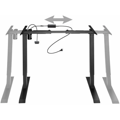 HELLOSHOP26 Bureau Assis Debout Meuble Acier (piètement) 1 Fonction Noir - Noir 5 HELLOSHOP26 Bureau Assis Debout Meuble Acier (piètement) 1 Fonction Noir - Noir – Image 3