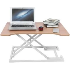 SZYB Dioche Bureau De Levage Table Debout à Grain De Bois Jaune Bureau D'Ordinateur De Levage Pour Maison Salon école