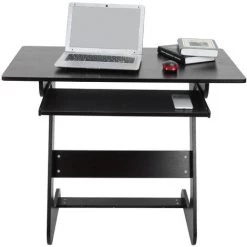 SZYB Dioche Table D'ordinateur Bureau D'Ordinateur Avec Plateau De Clavier Table De Bout En Z Pour Manger écrire Lire Noir