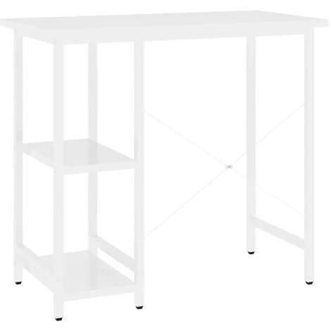 LITZEE Bureau D'ordinateur Blanc 80x40x72 Cm MDF Et Métal # 7 LITZEE Bureau D'ordinateur Blanc 80x40x72 Cm MDF Et Métal # – Image 5