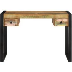 LITZEE Bureau Bois De Récupération Massif # -France Bureau Soldes 2022 53765433 3