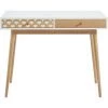 BAïTA Bureau UTAH Blanc Et Effet Chêne 2 Tiroirs 100cm - Bois 1 BAïTA Bureau UTAH Blanc Et Effet Chêne 2 Tiroirs 100cm - Bois -France Bureau Soldes 2022 53818704 1