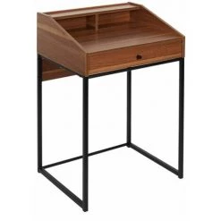 ALTOBUY HUGO - Bureau 1 Tiroir Et 2 Niches Effet Bois - Marron Foncé -France Bureau Soldes 2022 53821848 2