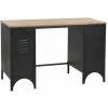 LITZEE Bureau à Double Piédestal Bois De Sapin Et Acier 120x50x76 Cm # -France Bureau Soldes 2022 53840106 1