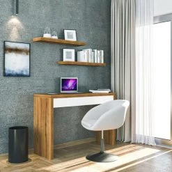 SVITA ANGULAR Bureau Avec Tiroir Coiffeuse 120x40x76 Cm Chêne Blanc -France Bureau Soldes 2022 53853219 3