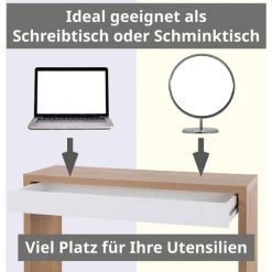 SVITA ANGULAR Bureau Avec Tiroir Coiffeuse 120x40x76 Cm Chêne Blanc -France Bureau Soldes 2022 53853219 4