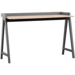 FURNMOD DESIGN YOUR SPACE Table De Bureau Pop Avec Pieds Laqués | Gris - Gris