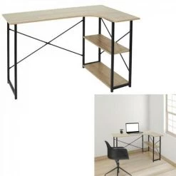 JARDIRICODECO Bureau D Angle Job Noir