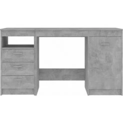 Hommoo Bureau Gris Beton 140x50x76 Cm Agglomere -France Bureau Soldes 2022 54056942 4