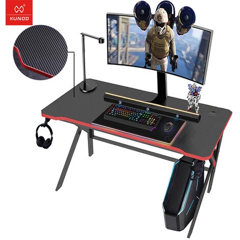XUNDD Bureau Gaming, Bureau Gamer PC Pieds De Bureau Metal En Forme De K Et Bureau En Fibre De Carbone Pour Maison Dortoir 80 X 60 X 74cm 3 XUNDD Bureau Gaming, Bureau Gamer PC Pieds De Bureau Metal En Forme De K Et Bureau En Fibre De Carbone Pour Maison Dortoir 80 X 60 X 74cm