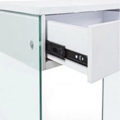 WEBMARKETPOINT Bureau Design Blanc Armos 1 Tiroir Et Pieds En Verre 110x55x76h Cm -France Bureau Soldes 2022 54074430 5