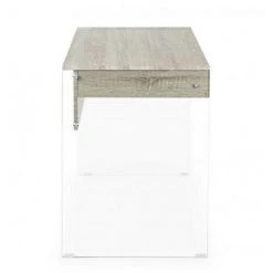 WEBMARKETPOINT Bureau Design Armos En Bois Naturel 1 Tiroir Et Pieds En Verre 110x55x 76h Cm -France Bureau Soldes 2022 54074431 5