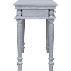 VidaXL Bureau 115x50x78 Cm Bois D'acajou Massif - Gris 10 VidaXL Bureau 115x50x78 Cm Bois D'acajou Massif - Gris -France Bureau Soldes 2022 54141911 4