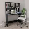 Hommoo Bureau Avec Etageres Noir 110 X 45 X 157 Cm Agglomere