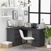 Hommoo Bureau D'angle Gris 145x100x76 Cm Agglomere -France Bureau Soldes 2022 54152696 1