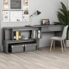 Hommoo Bureau D'angle Gris Brillant 200x50x76 Cm Agglomere
