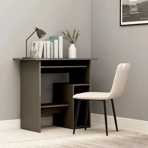 Hommoo Bureau Gris 80 X 45 X 74 Cm Agglomere 3 Hommoo Bureau Gris 80 X 45 X 74 Cm Agglomere