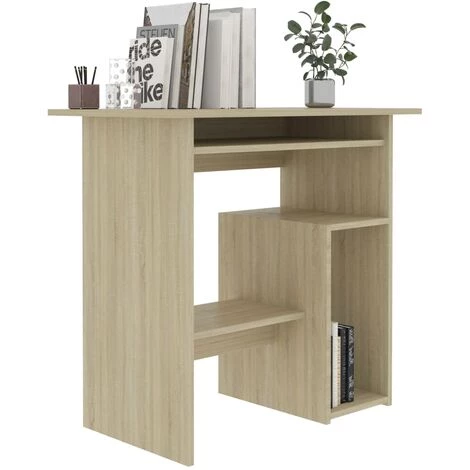 Hommoo Bureau Chene Sonoma 80 X 45 X 74 Cm Agglomere 5 Hommoo Bureau Chene Sonoma 80 X 45 X 74 Cm Agglomere – Image 3