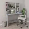 Hommoo Bureau Avec Etageres Gris Beton 110 X 45 X 157 Cm Agglomere -France Bureau Soldes 2022 54154776 1