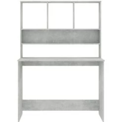 Hommoo Bureau Avec Etageres Gris Beton 110 X 45 X 157 Cm Agglomere -France Bureau Soldes 2022 54154776 4