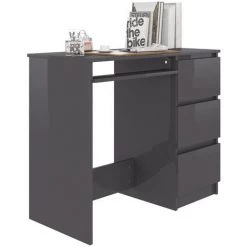 Hommoo Bureau Gris Brillant 90x45x76 Cm Agglomere 9 Hommoo Bureau Gris Brillant 90x45x76 Cm Agglomere -France Bureau Soldes 2022 54154849 3