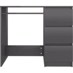 Hommoo Bureau Gris Brillant 90x45x76 Cm Agglomere 10 Hommoo Bureau Gris Brillant 90x45x76 Cm Agglomere -France Bureau Soldes 2022 54154849 4