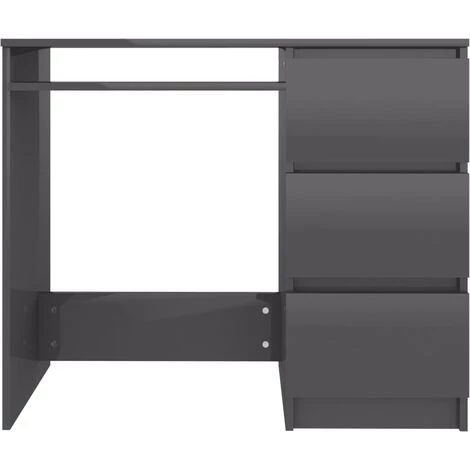 Hommoo Bureau Gris Brillant 90x45x76 Cm Agglomere 6 Hommoo Bureau Gris Brillant 90x45x76 Cm Agglomere – Image 4