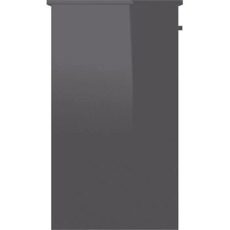 Hommoo Bureau Gris Brillant 90x45x76 Cm Agglomere 7 Hommoo Bureau Gris Brillant 90x45x76 Cm Agglomere – Image 5