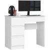 AKORD Bureau Informatique Gauche A-7 Blanc 90 Cm Bureau D' Ordinateur (4) Tiroirs Couleur Blanc Mat - 90x50x77 Cm -France Bureau Soldes 2022 54157067 1